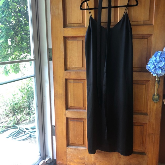 ASOS Black Midi Dress With Belt Sz 38 EU/ 6 - Picture 4 of 7